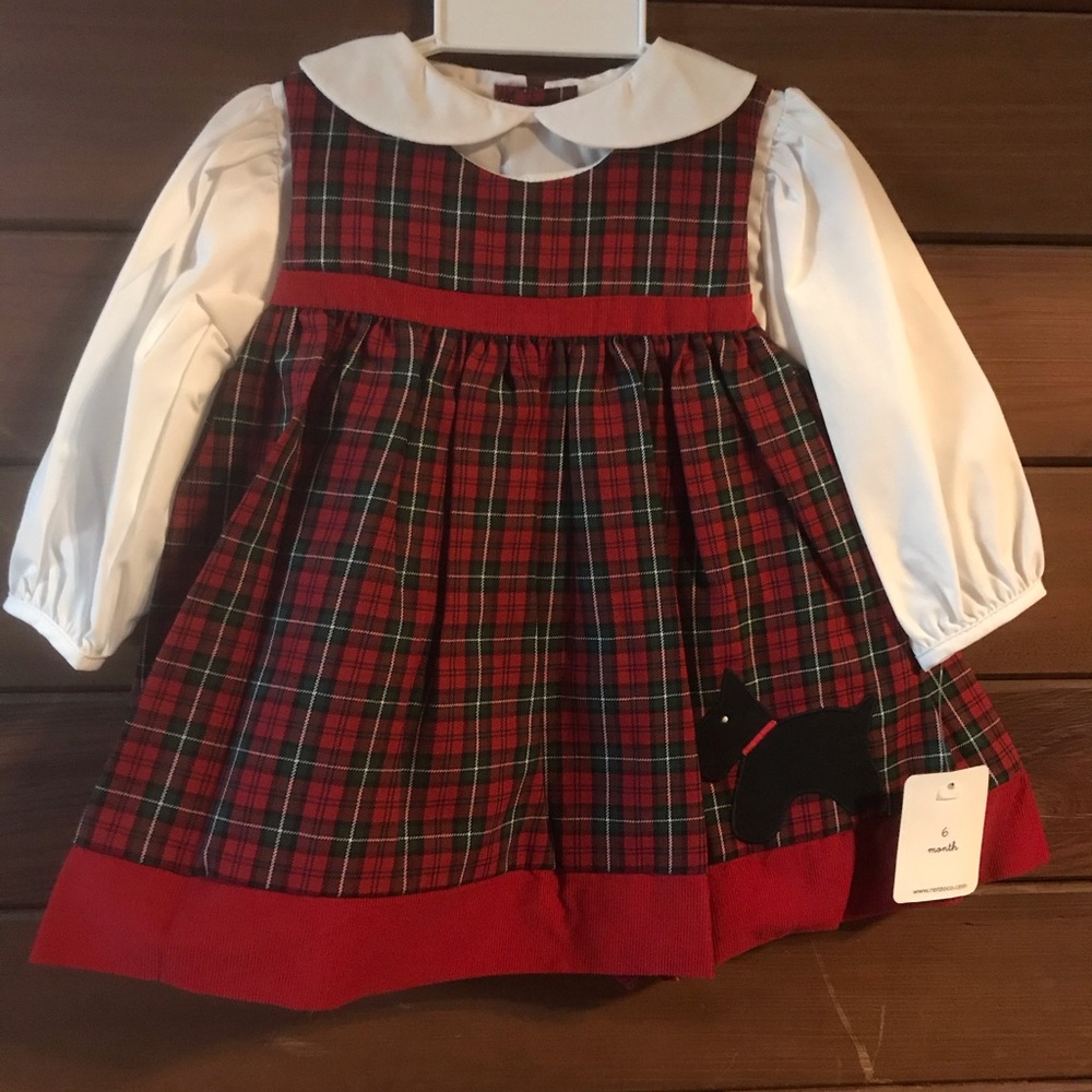 Red plaid dress with panties.